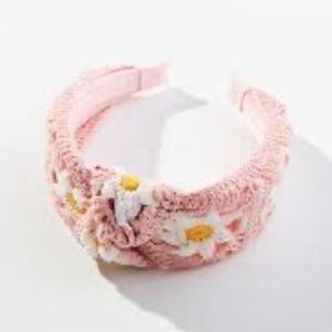 NWT Pink Anthropologie Sunflower Crochet Headband